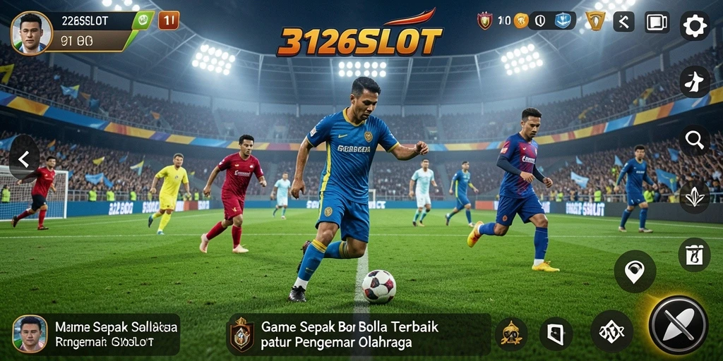 Tampilan gameplay seru di 3126SLOT dengan suasana pertandingan football.