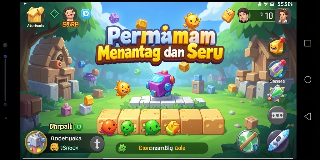 Screenshot gameplay 55RP yang menunjukkan tantangan puzzle.