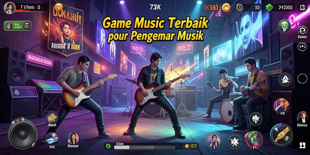 Screenshot 73K menampilkan gameplay yang seru dan interaktif di dunia musik.