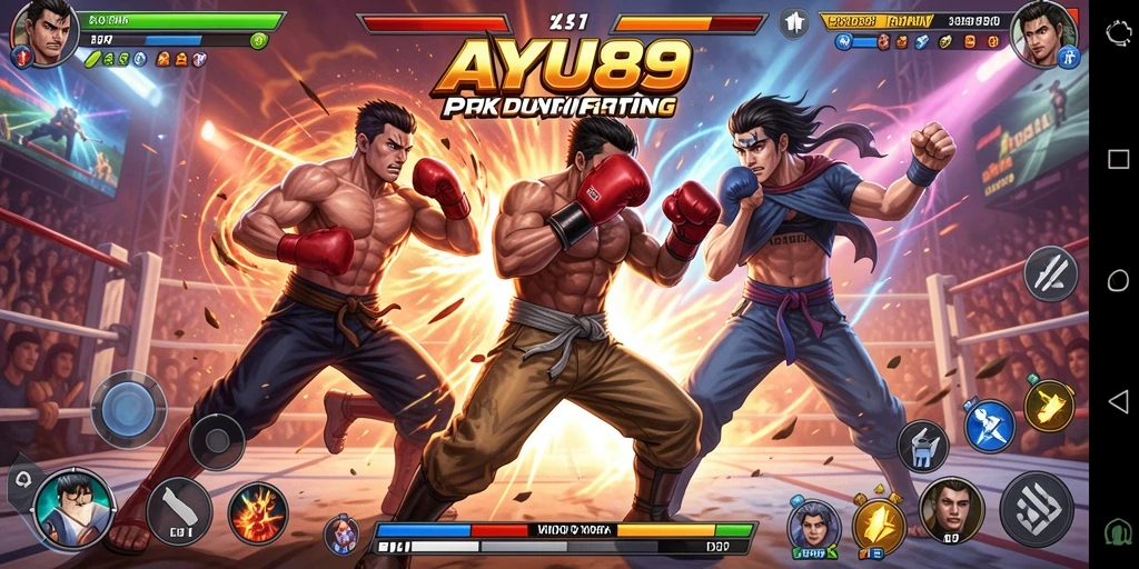 Gameplay AYU89 yang intens dalam pertarungan Fighting.