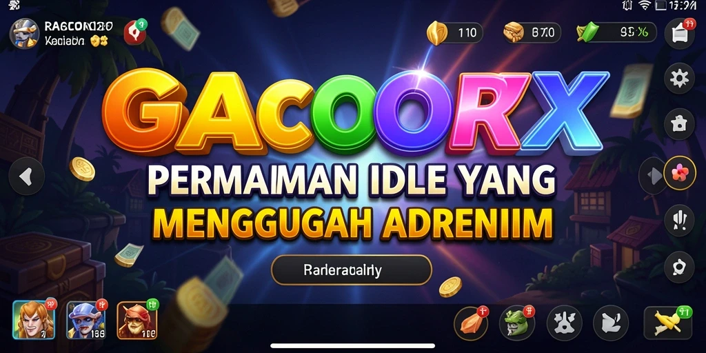 Screenshot gameplay menunjukkan karakter GACORX dalam aksi Idle.
