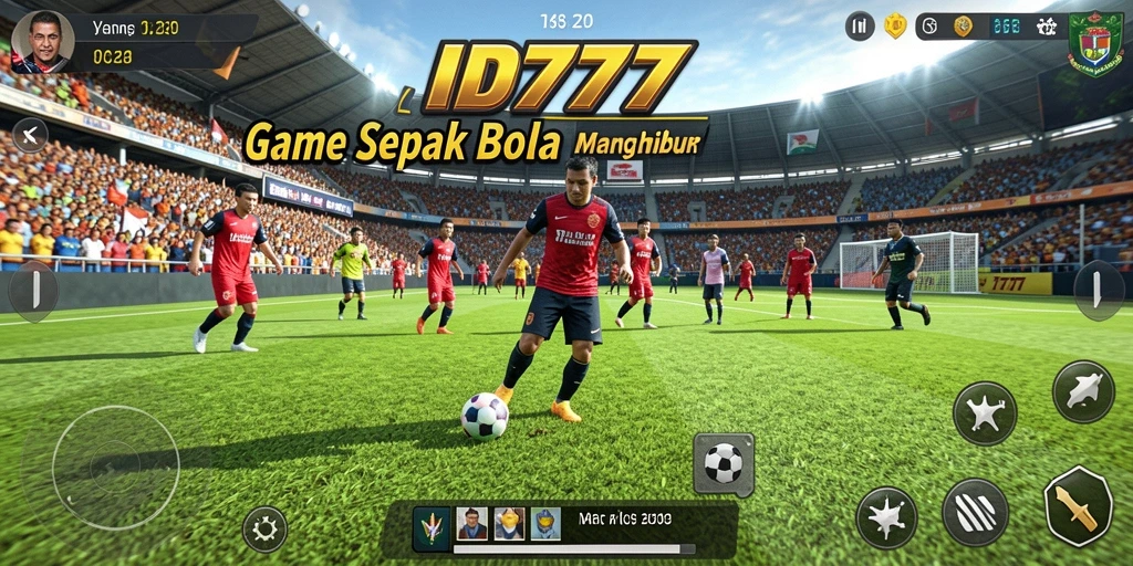 Tampilan menarik dari gameplay sepak bola yang mendebarkan.