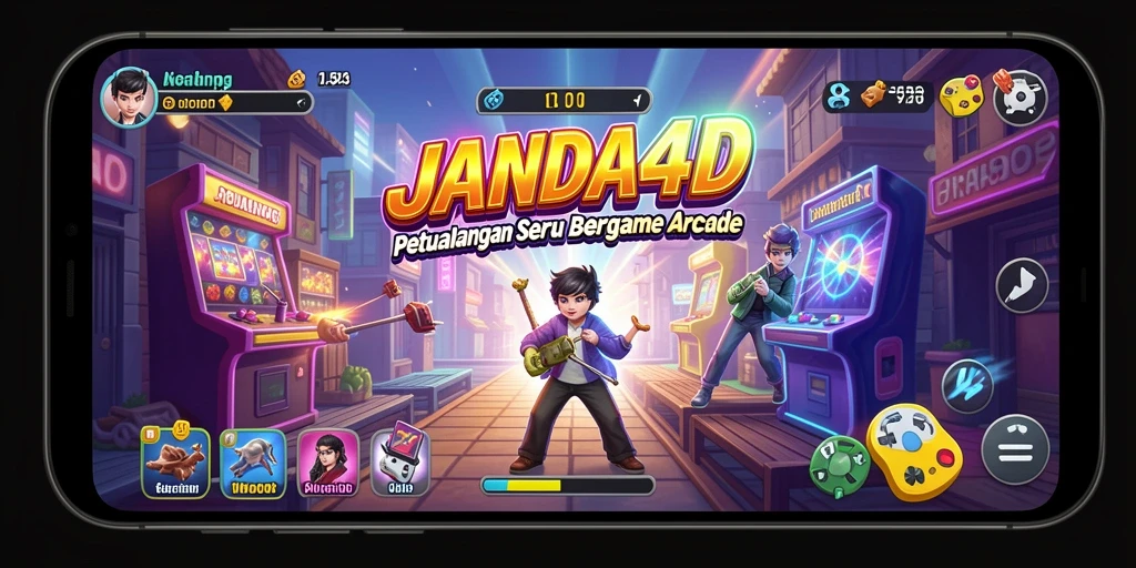 Gameplay seru dalam JANDA4D menampilkan aksi penuh warna.