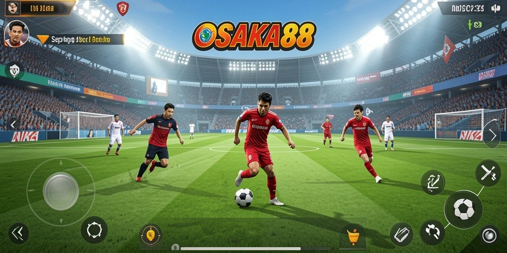 Tampilan gameplay menarik di OSAKA88 yang menunjukkan aksi sepak bola.