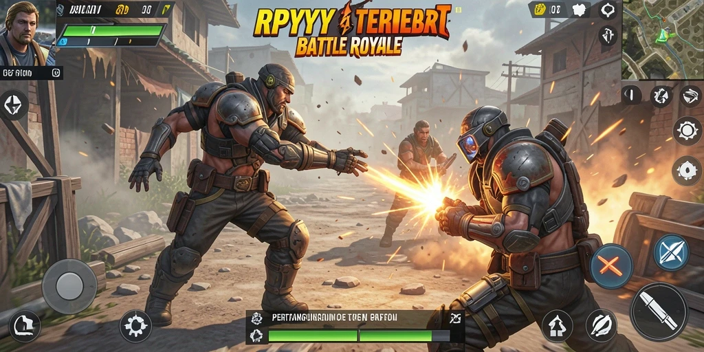 Screenshot gameplay RPYYY yang menampilkan aksi seru dalam Battle Royale.