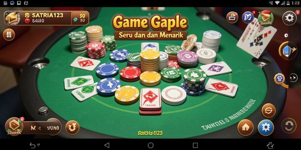 Tampilan gameplay SATRIA123 yang menarik dalam permainan Gaple.