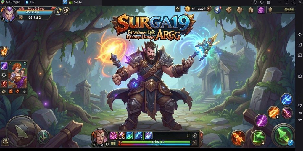 Screenshot gameplay SURGA19 dengan aksi pertarungan yang dinamis.