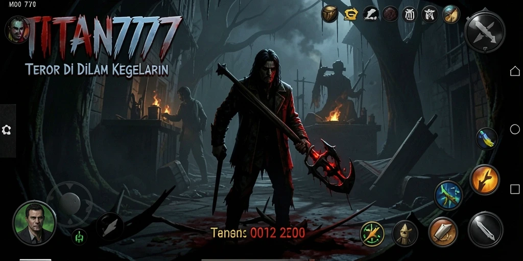 Tampilan gameplay seram dari TITAN777 dengan suasana penuh ketegangan.